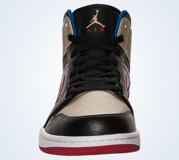 Air Jordan 1 Mid Black Gold Red Blue 04