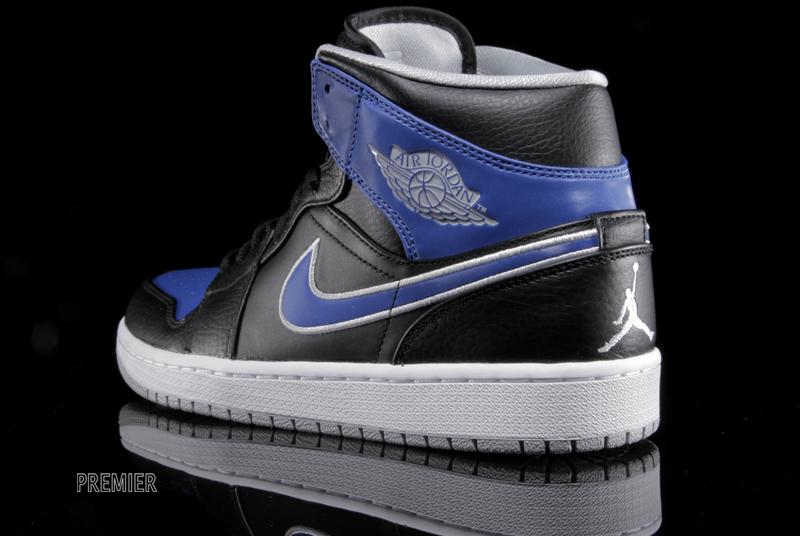 Air Jordan 1 Mid Black Metallic Platinum Game Royal 2