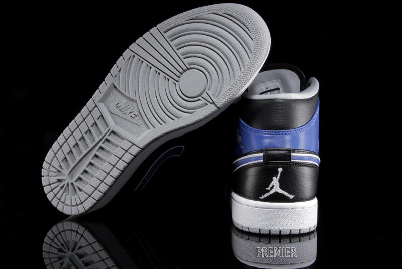 Air Jordan 1 Mid Black Metallic Platinum Game Royal 4