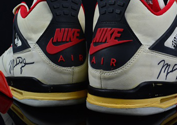 Air Jordan IV "Fire Red" OG Autographed Game-Worn Pair on eBay