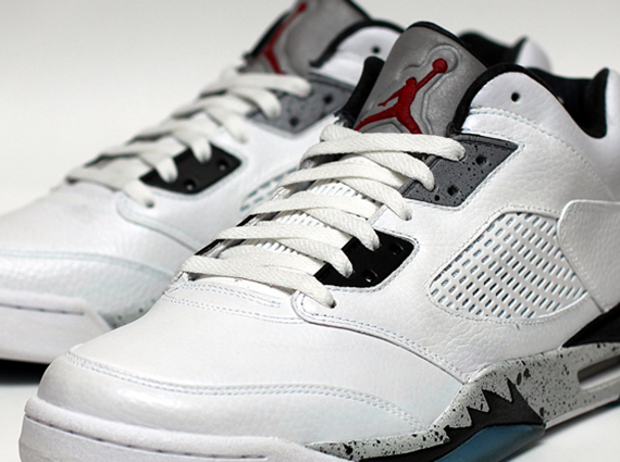 Air Jordan 5 Low “White/Cement” by Dank Customs