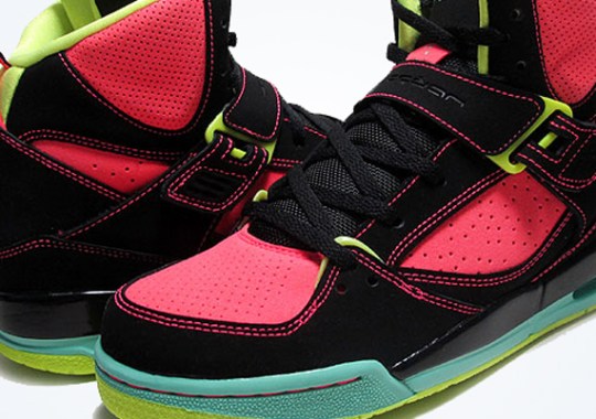 Jordan Flight 45 High GS – Black – Green Glow – Atomic Red