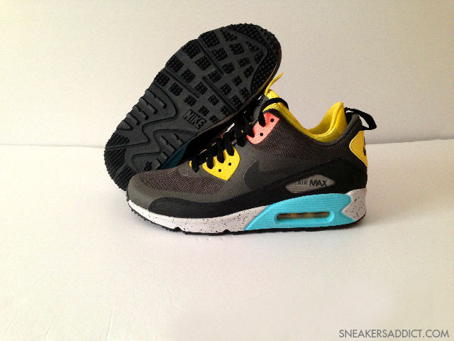 Nike Air Max 90 Mid No Sew Black Olive Yellow Blue 1
