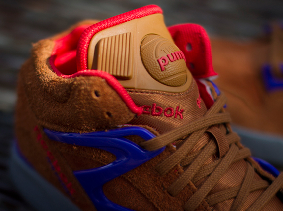 Reebok Pump Omni Lite Brown Suede Red Purple 1