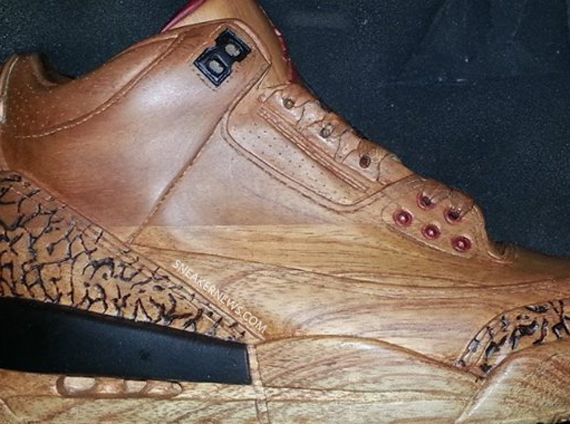 Air Jordan III Wooden Sculpture by Arnold Zpadaz