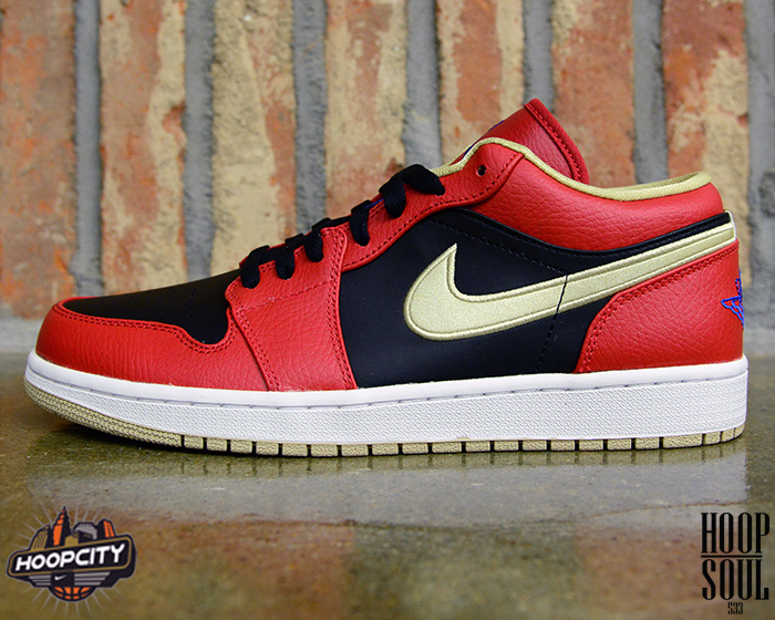 Air Jordan 1 Low Gym Red Game Royal Black Metallic Gold 3