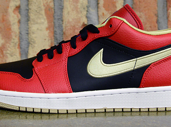 Air Jordan 1 Low - Gym Red - Game Royal - Black - Metallic Gold