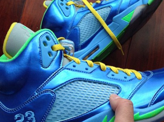 Air Jordan 5 Gs Metallic Blue Yellow Green 1