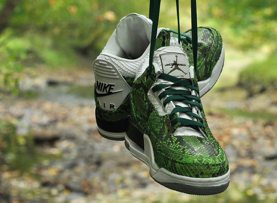 Air Jordan 3 "Green Python" by JBF Customs