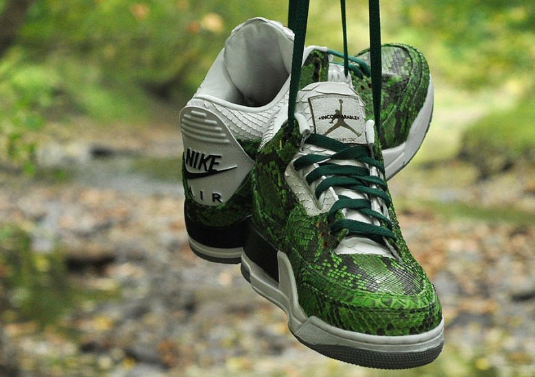 Air Jordan 3 “Green Python” by JBF Customs