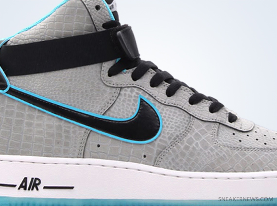 Nike Air Force 1 High – Reflective Silver Croc – Black – Gamma Blue