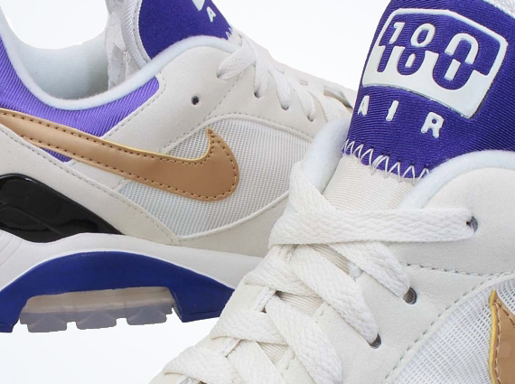 Nike Air Max 180 – Summit White – Metallic Gold – Bright Concord