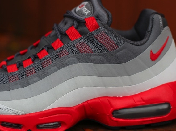 Nike Air Max 95 No-Sew – Dark Grey – Challenge Red | Available