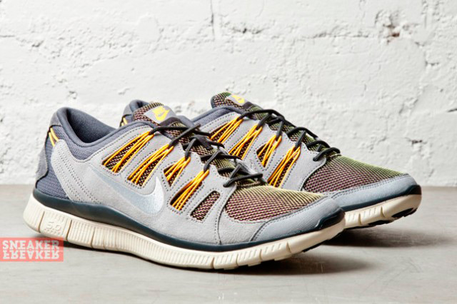 Nike Free Run 5.0 Wolf Grey Platinum Yellow 2