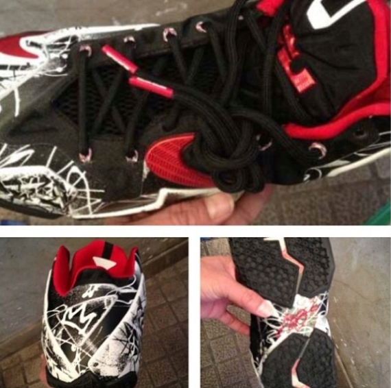 Nike Lebron 11 Black White Graffiti 01