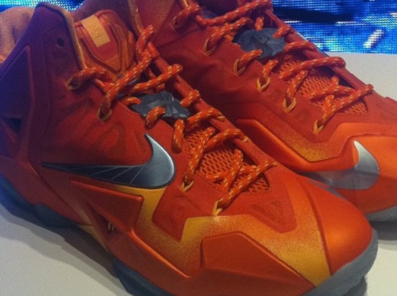 Nike Lebron 11 Orange Metallic Silver 1