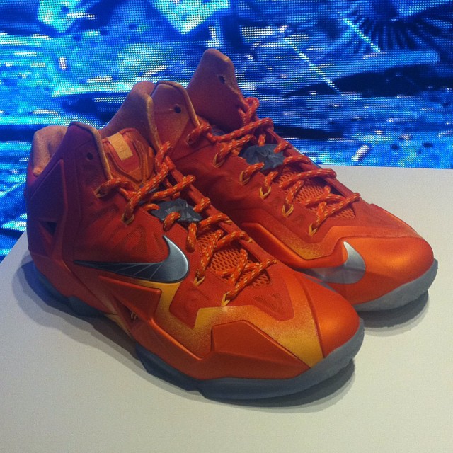 Nike Lebron 11 Orange Metallic Silver