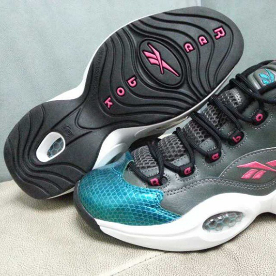 Reebok Question Mid Grey Teal Pink 1