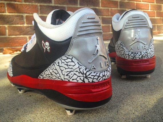 Air Jordan 3 "Cardinals" Cleats for Darnell Dockett by Mache Customs