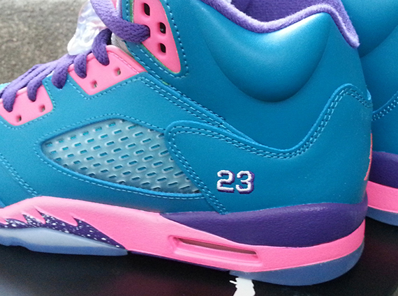 Air Jordan 5 GS - Tropical Teal - Club Pink - Purple