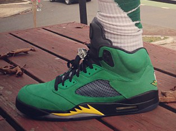 Air Jordan 5 Oregon Ducks On Feet