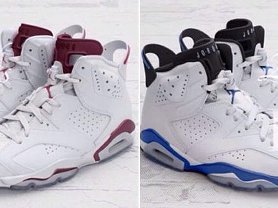 Air Jordan 6 Sport Blue Maroon 2014 Retro