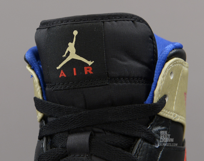 Jordan 1 Mid Black Red Gold Blue 4