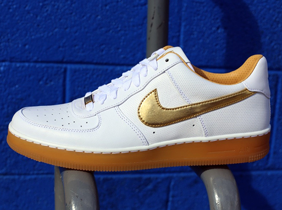 Nike Air Force 1 Downtown PRM – White – Metallic Gold