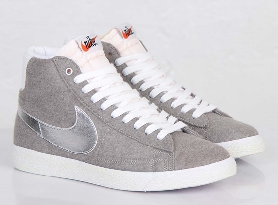 Nike Blazer Mid Prm Granite Metallic Silver White 07