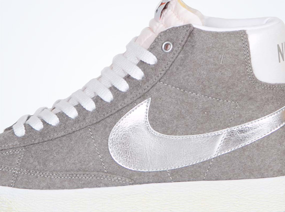 Nike Blazer Mid PRM - Granite - Metallic Silver - White