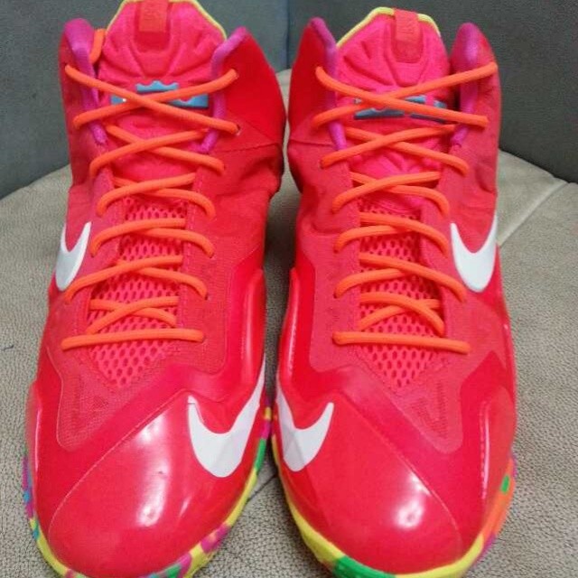 Nike Lebron 11 Gs Red Multi Color Sole 01
