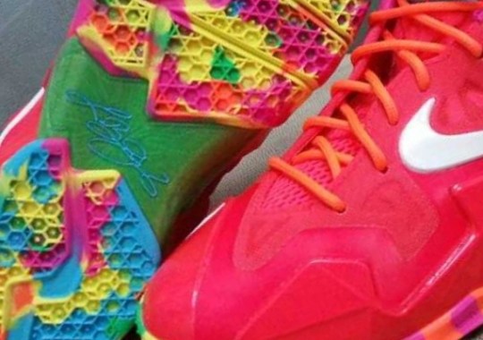 Nike LeBron 11 GS – Red – Multi-Color Sole