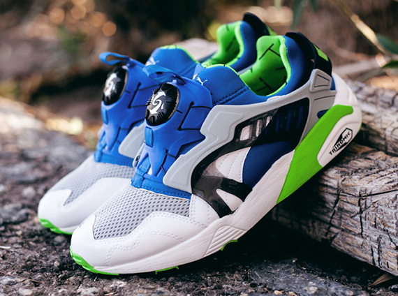 Puma Disc Blaze - White - Snorkel Blue - Green Flash