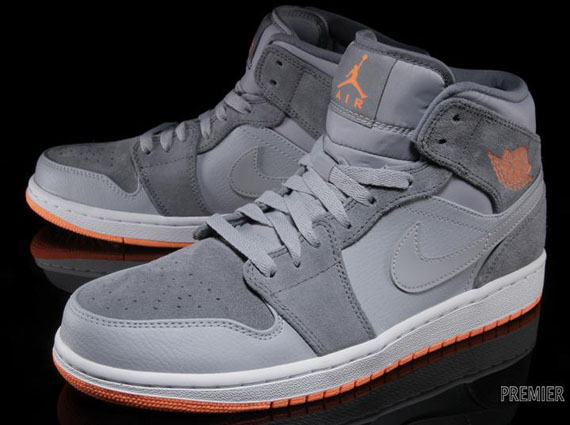 Air Jordan 1 Mid Wolf Grey Atomic Orange