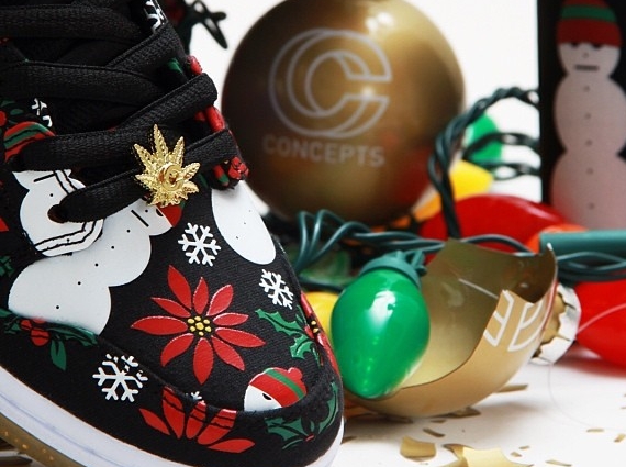 Cncpts Nike Sb Dunk High Ugly Christmas Sweater Black Release Date