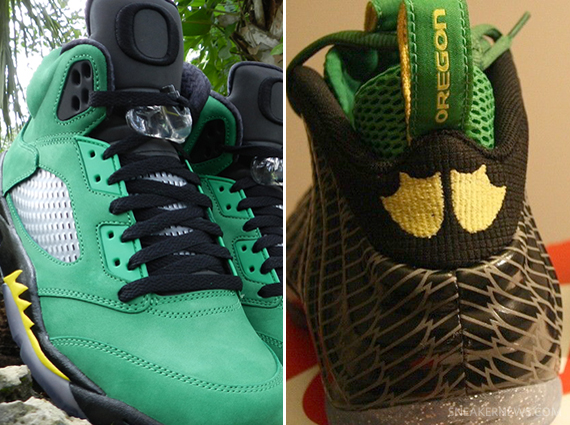 Air Jordan 5 + Nike Air Foamposite One “Oregon Ducks” to Release?