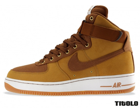 Nike Air Force 1 High Shale Light British Tan Gum Medium Brown 2