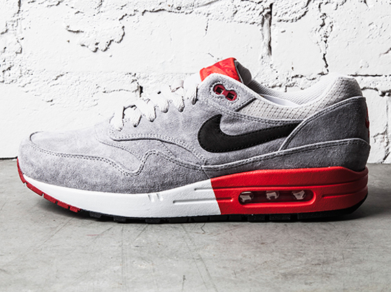 Nike Air Max 1 Premium – Grey – Red – Black