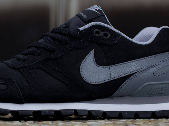 Nike Air Waffle Trainer Leather - Black - Grey - White