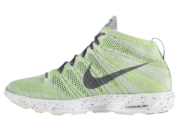 Nike Flyknit Chukka Grey Electric Green 2