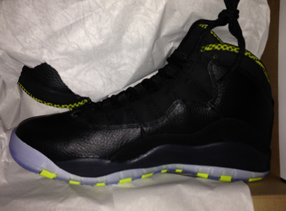 Air Jordan 10 Black Cool Grey Anthracite Venom Green 4