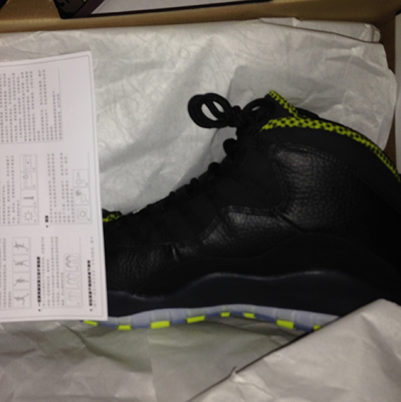 Air Jordan 10 Black Cool Grey Anthracite Venom Green 5