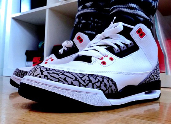 Air Jordan 3 GS - White - Cement Grey - Infrared 23 - Black