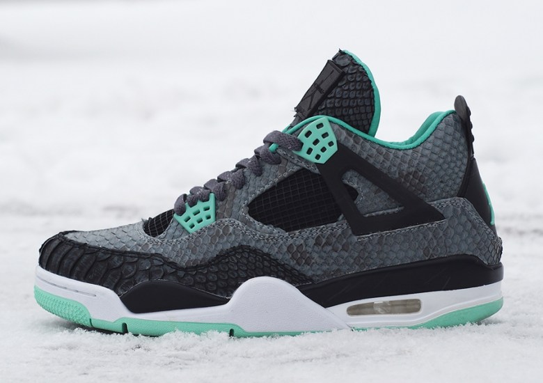 Air Jordan 4 “Green Glow Python” by JBF Customs