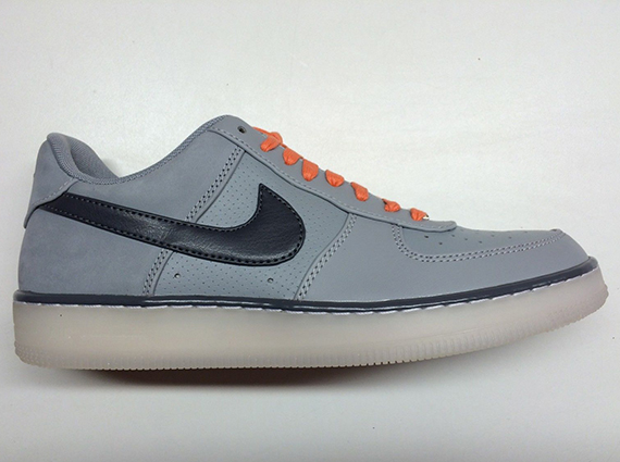 Nike Air Force 1 Downtown - Silver - Dark Grey - Atomic Orange