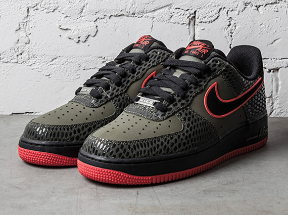 Nike Air Force 1 Low "Scales" - Medium Olive - Light Crimson