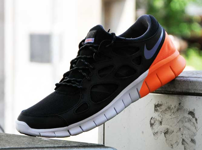 Nike Free Run 2 - Black - Iron Purple - Atomic Orange