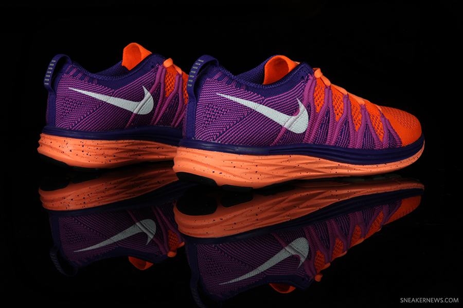 Nike Wmns Flyknit Lunar2 Atomic Orange White Purple 7