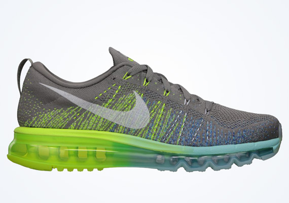 Nike WMNS Flyknit Air Max - Light Charcoal - Sail - Volt - Glacier Ice