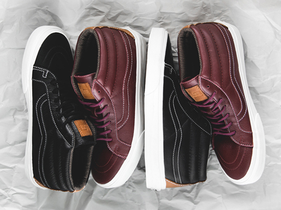 Vans California Sk8 Mid Leather "Black + Maroon"